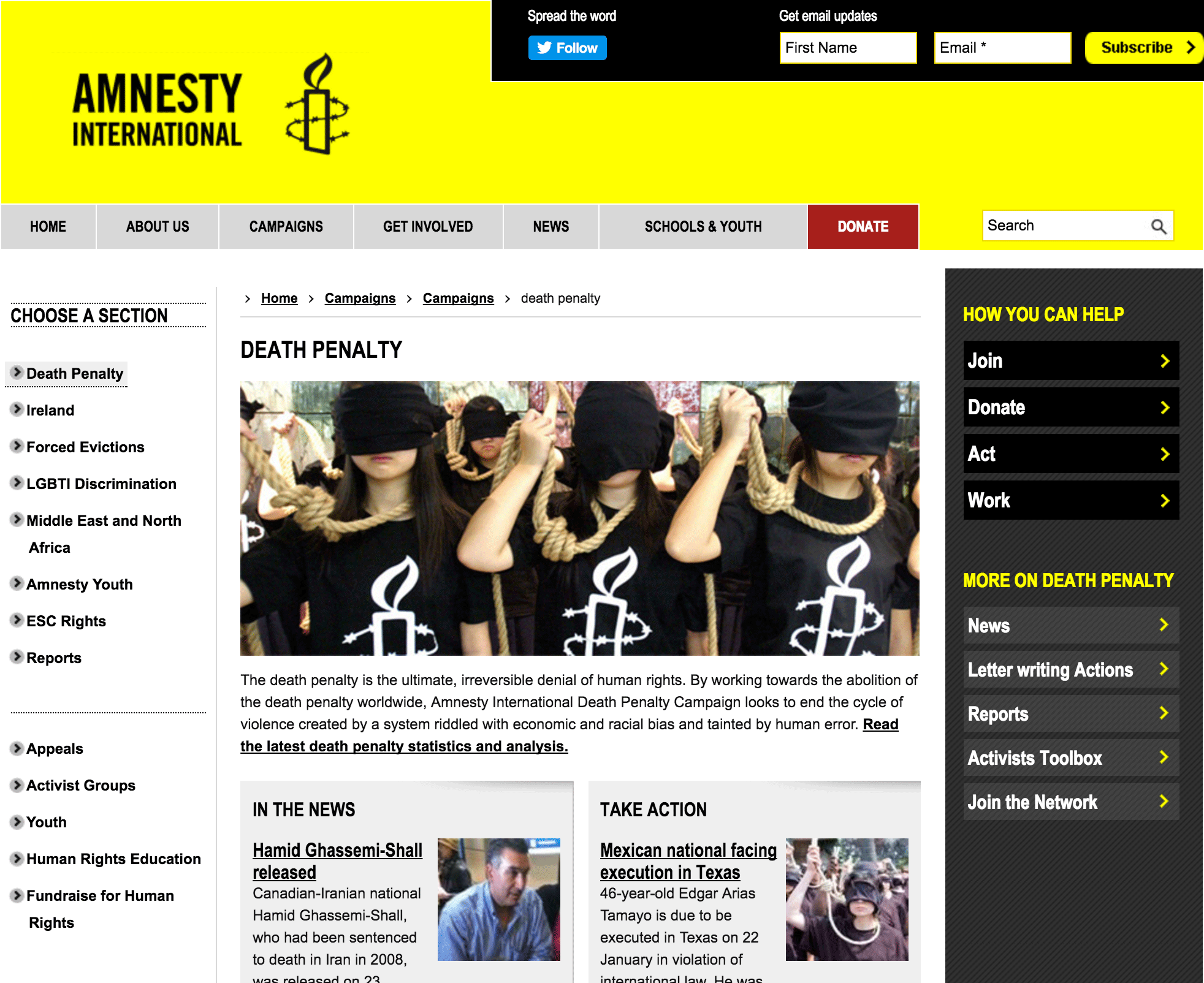 Amnesty - Campaign Page